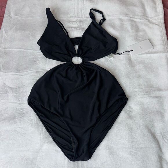 Onia Marisol O-Ring Cutout One Piece Swimsuit Black Size Large - Picture 3 of 10